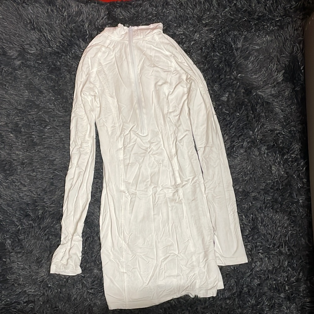 White zip up dress